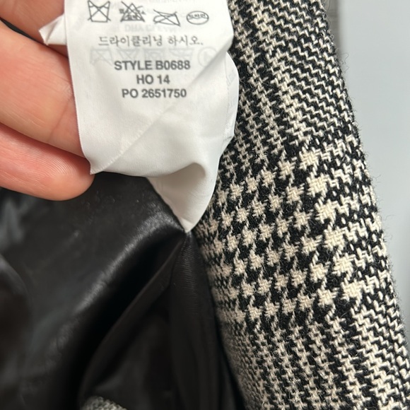 J. Crew Wool Black White Herringbone Style Single Button Blazer size 00 - Picture 15 of 15